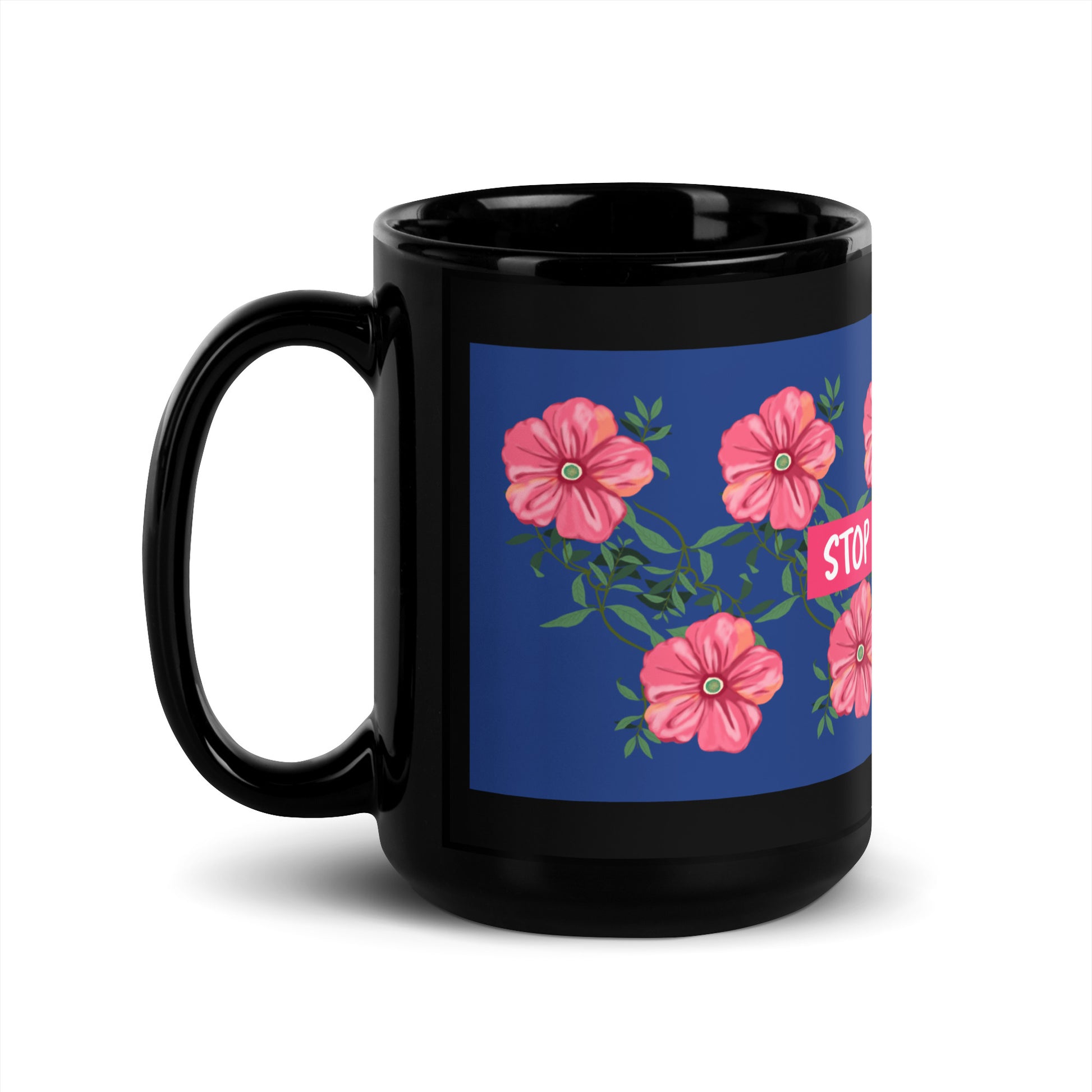 Flower Anthem | Antisemitism | Black Glossy Mug
