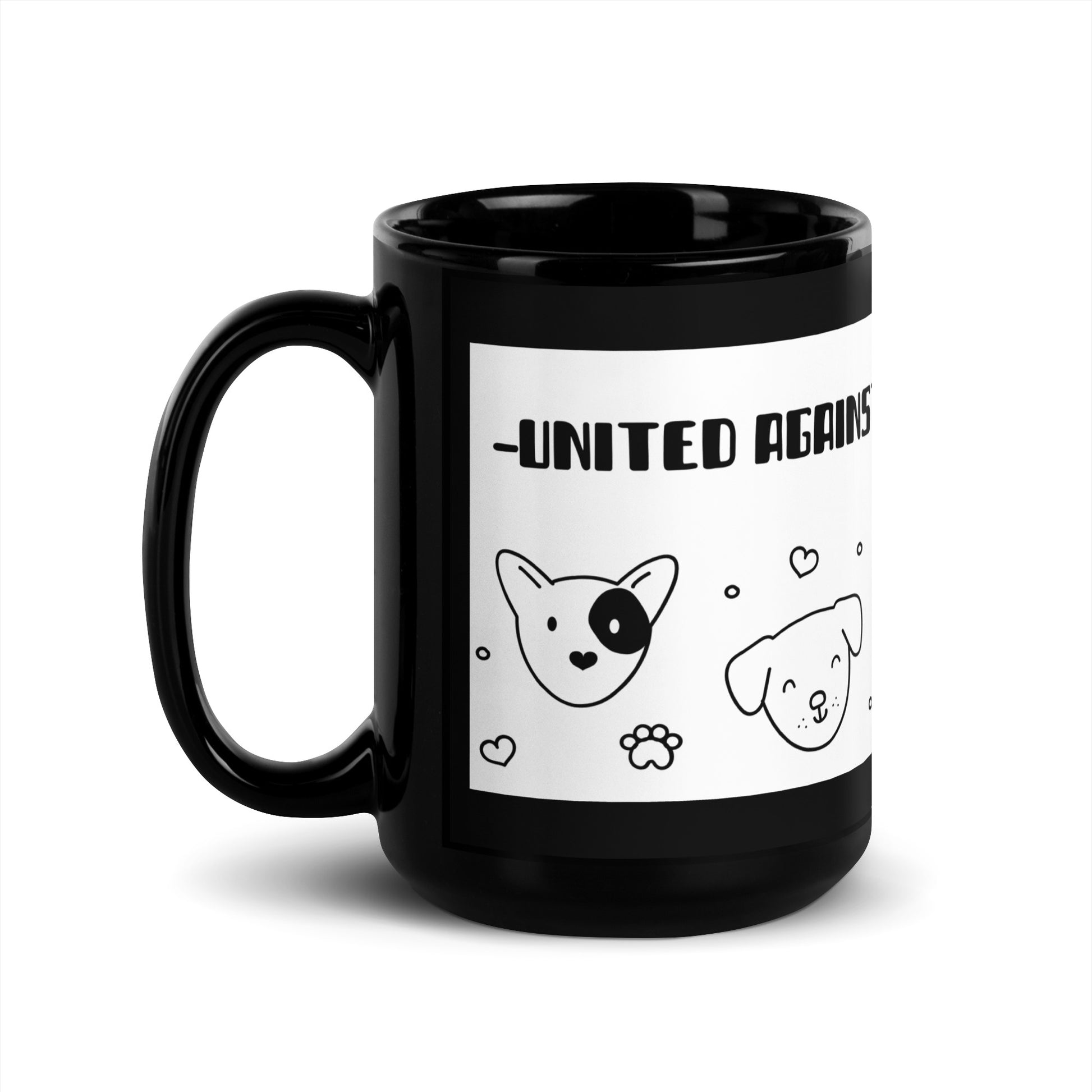 Cute Doodle Pet | Black Glossy Mug