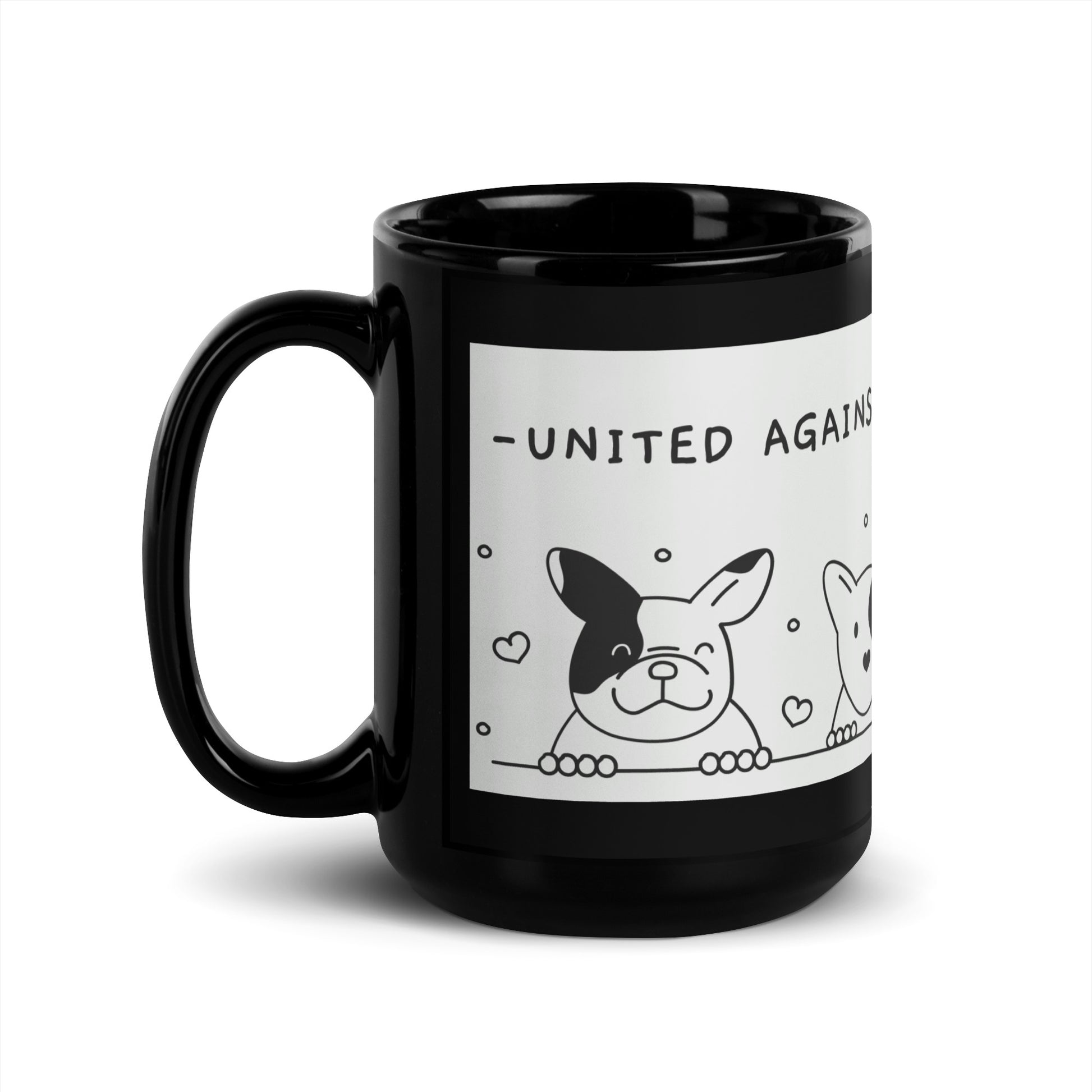 Cute Doodle Pet | Black Glossy Mug