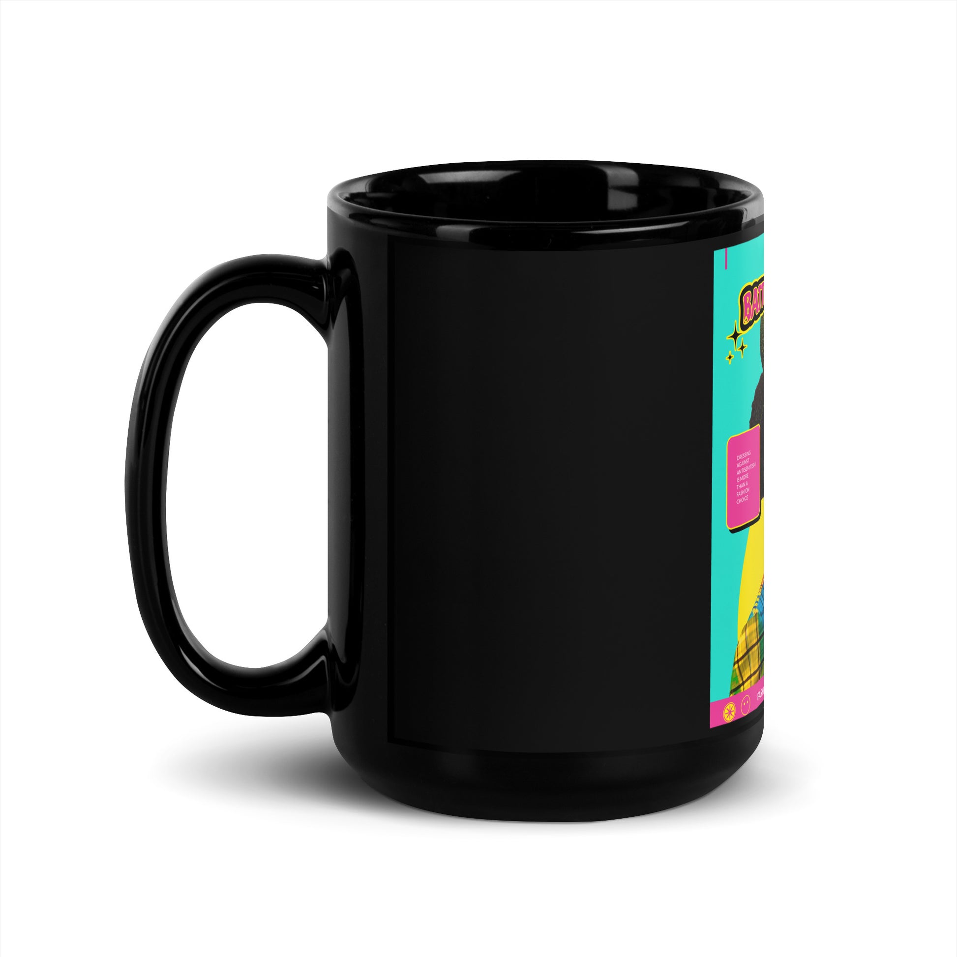 80's Fashion Trend | Battle Antisemitism | Black Glossy Mug
