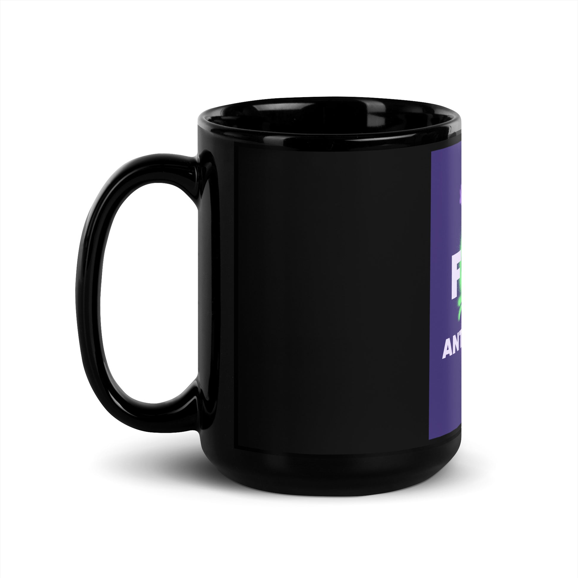 Fuck Antisemitism Graffiti | Black Glossy Mug