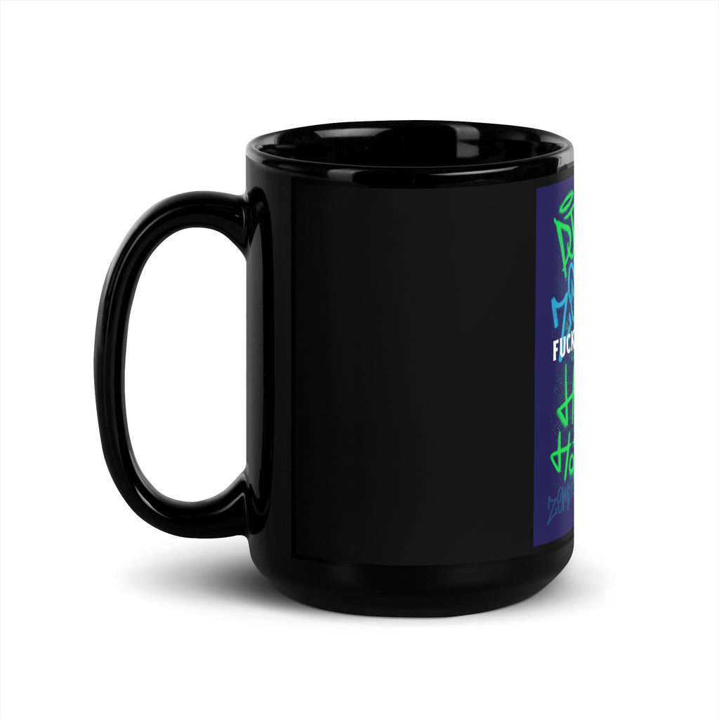 Fuck Antisemitism Graffiti | Black Glossy Mug