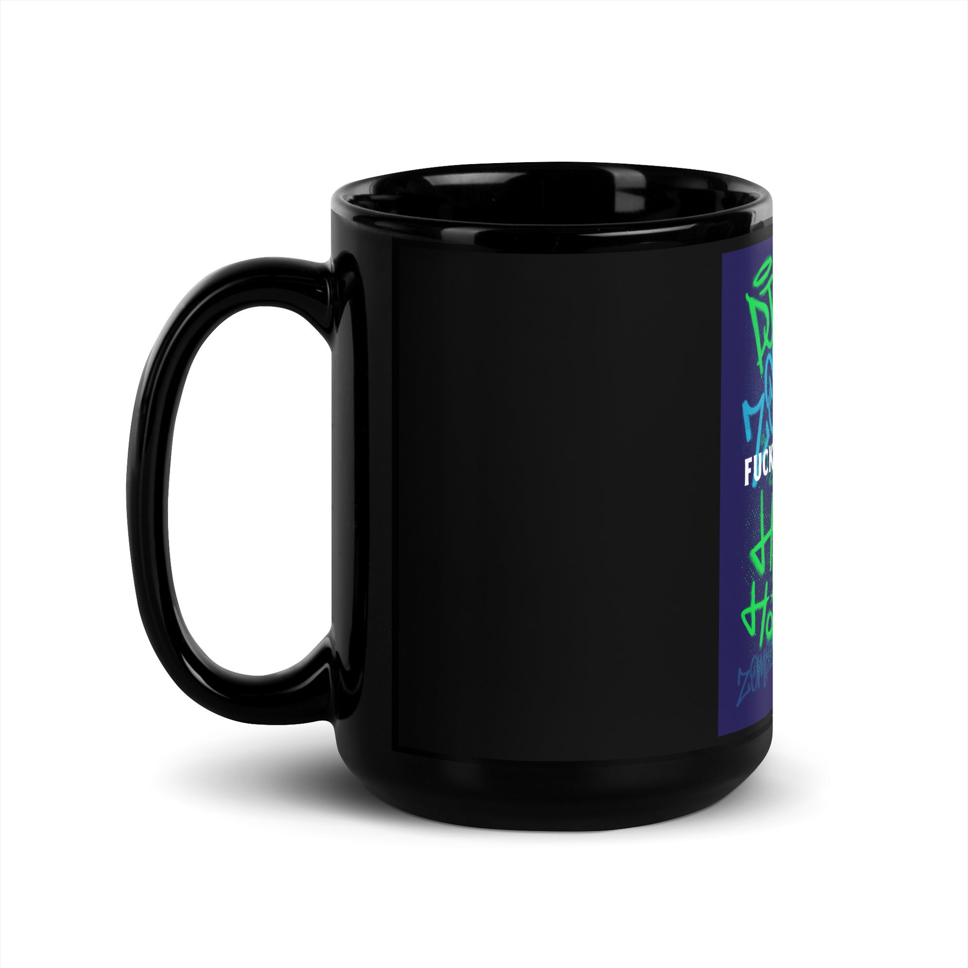 Fuck Antisemitism Graffiti | Black Glossy Mug