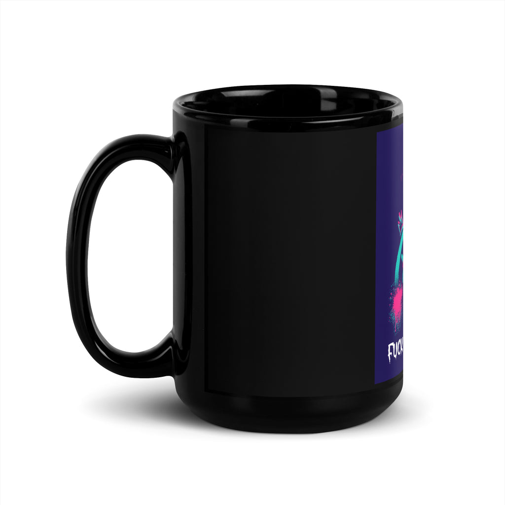 Fuck Antisemitism Graffiti | Black Glossy Mug