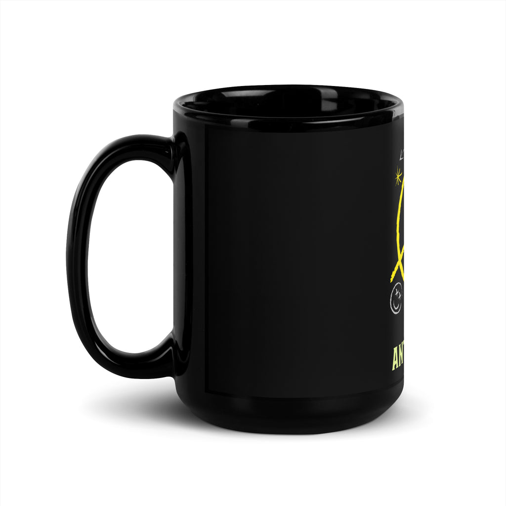 Fuck Antisemitism Graffiti | Black Glossy Mug