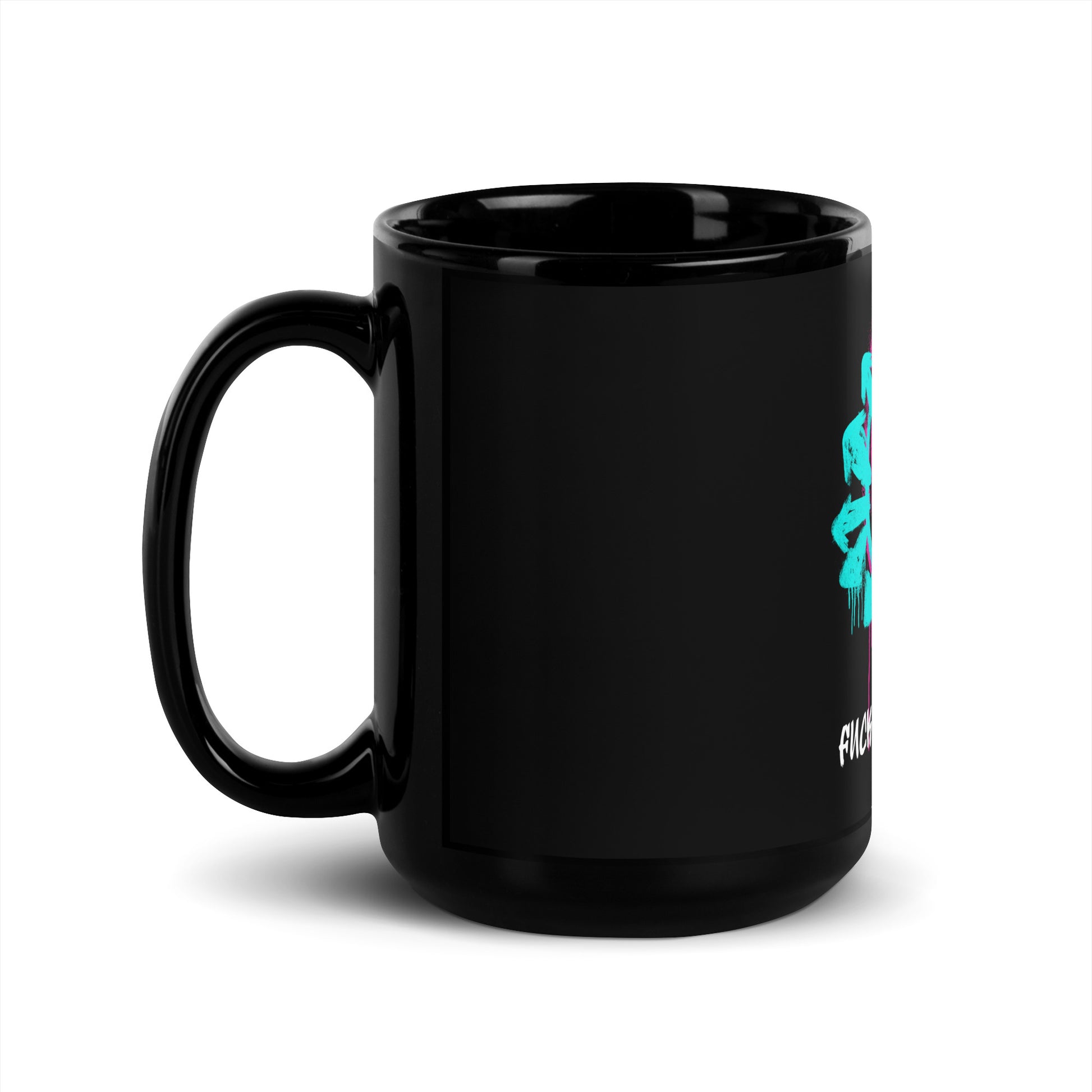 Fuck Antisemitism Graffiti | Black Glossy Mug