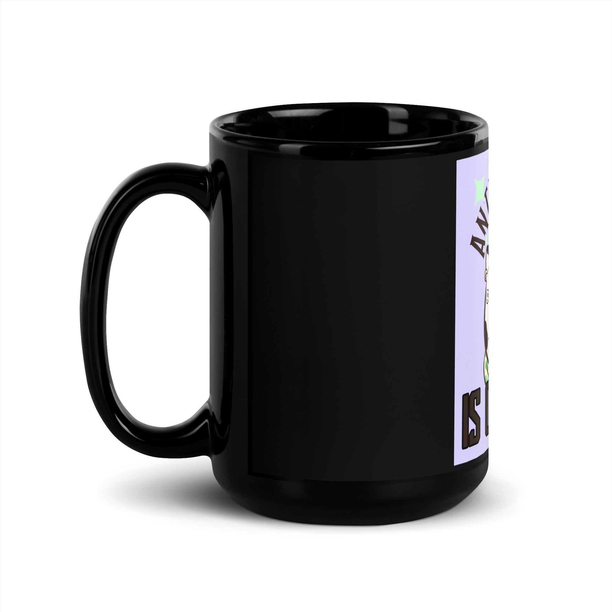 Cool Cat | Antisemitism Is Outdated | Black Glossy Mug