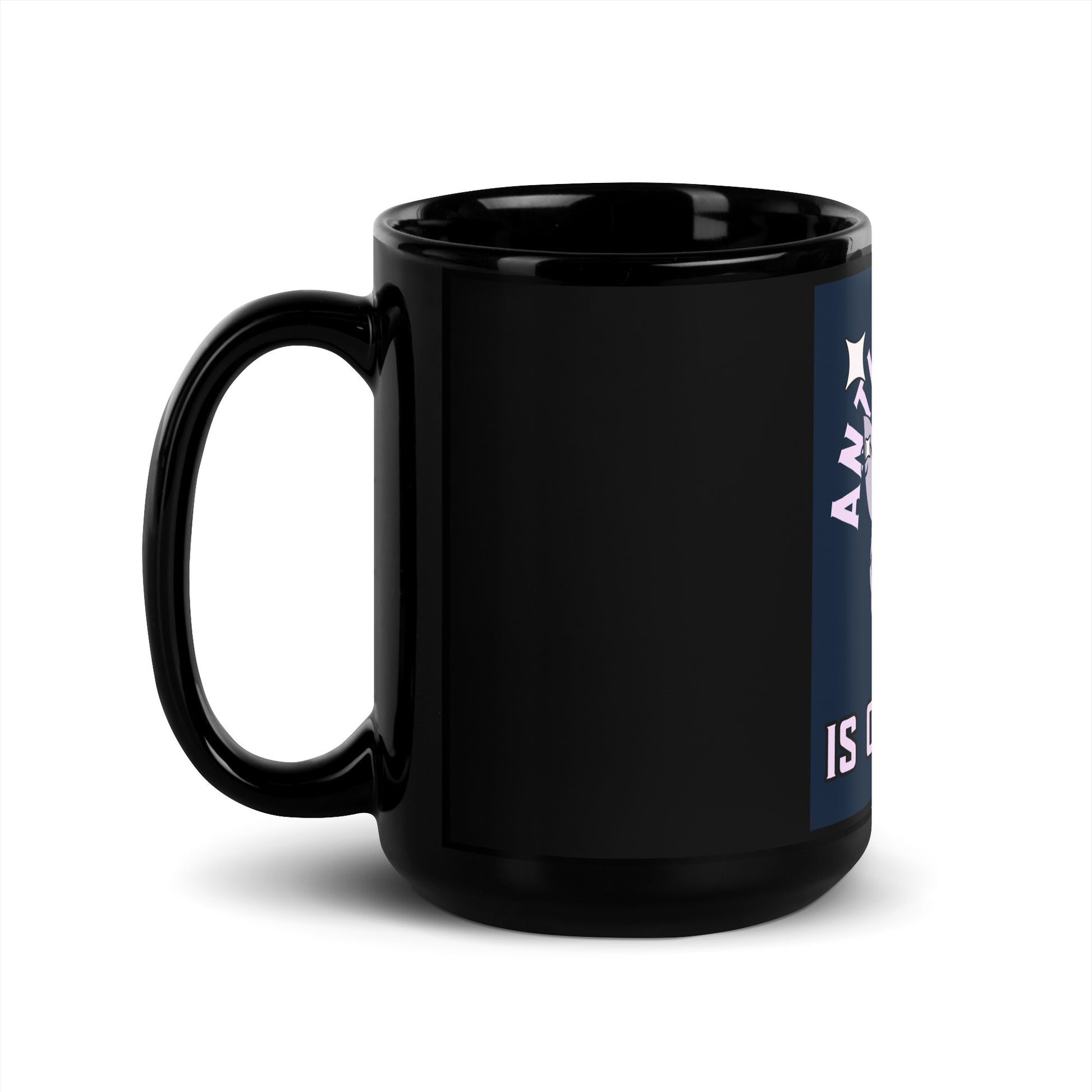 Cool Cat | Antisemitism Is Outdated | Black Glossy Mug
