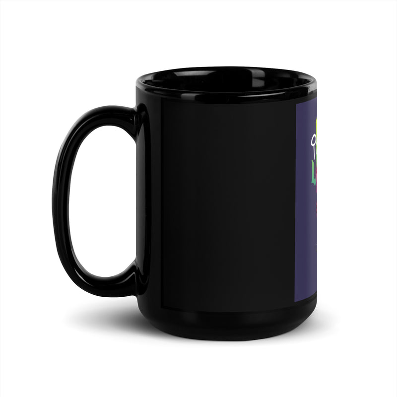 I Stand With Jews | Flower Christian Bible Verse | Black Glossy Mug