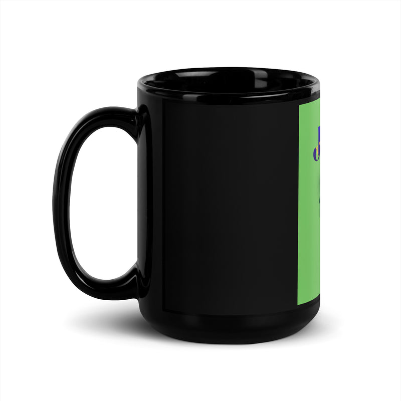 I Stand With Jews | Flower Christian Bible Verse | Black Glossy Mug