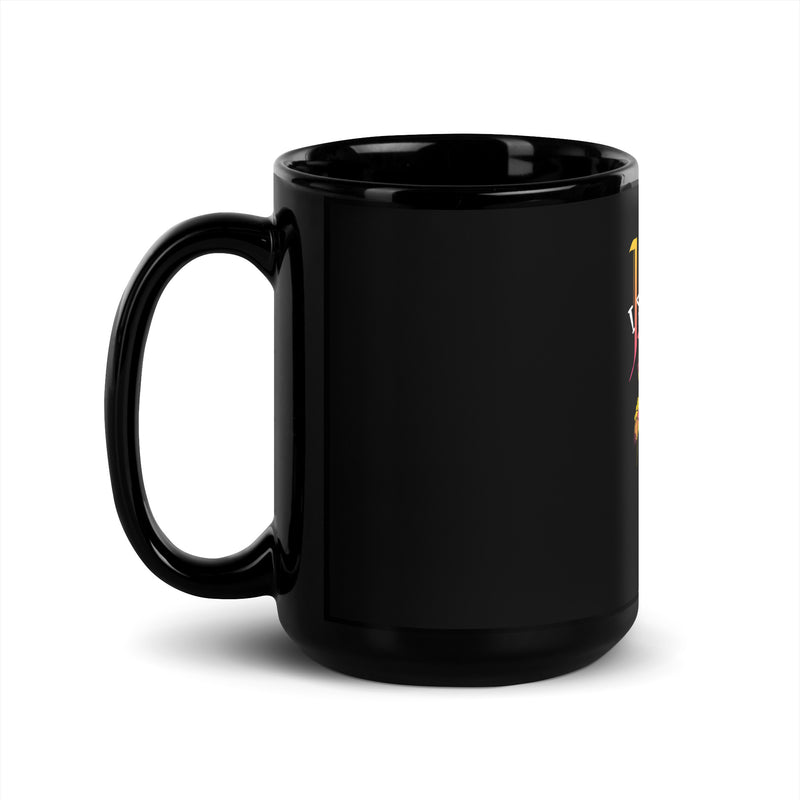 I Stand With Jews | Flower Christian Bible Verse | Black Glossy Mug