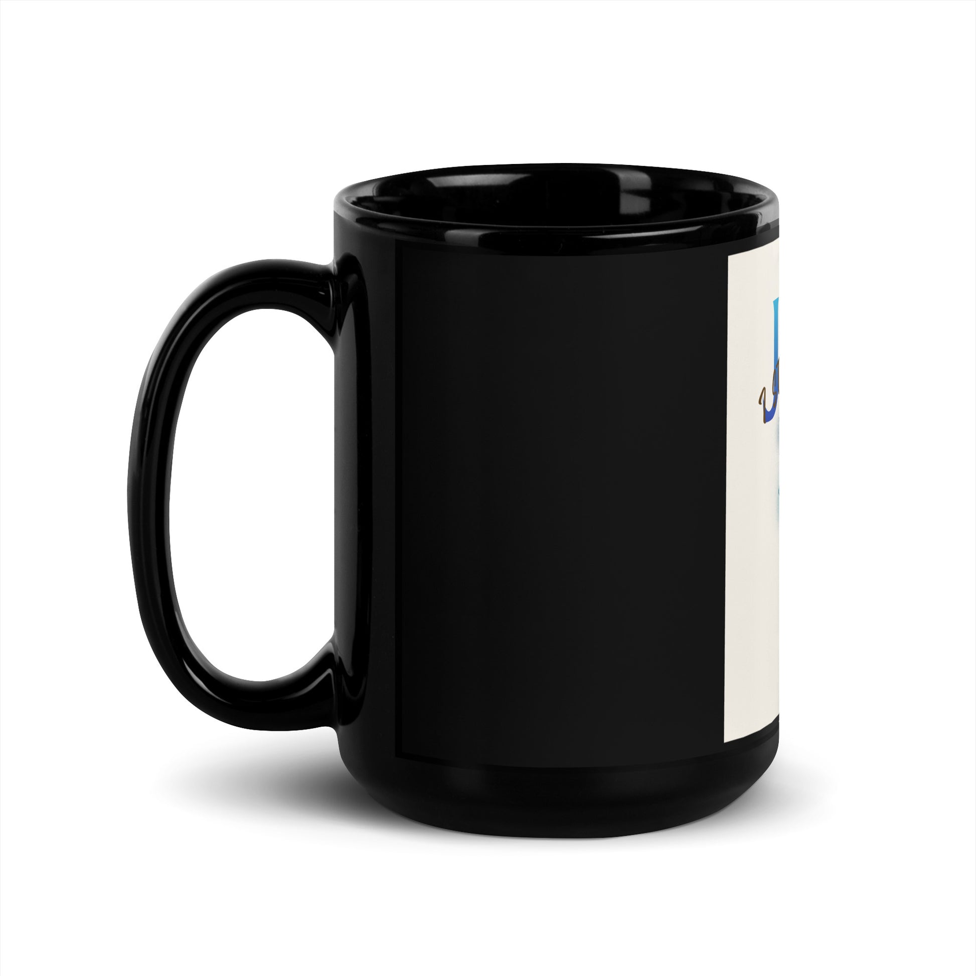 I Stand With Jews | Flower Christian Bible Verse | Black Glossy Mug