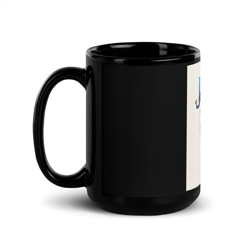 I Stand With Jews | Flower Christian Bible Verse | Black Glossy Mug