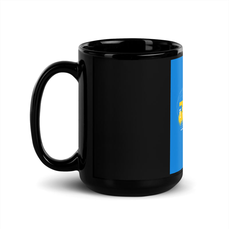 I Stand With Jews Graffiti Bible Verse | Black Glossy Mug