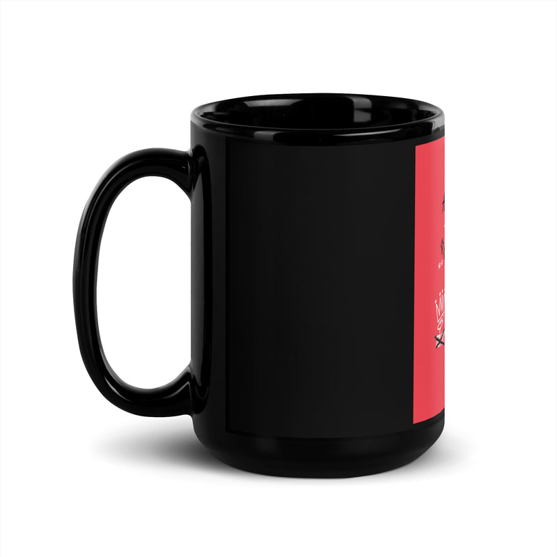 No Go Graffiti Doodle | Antisemitism | Black Glossy Mug