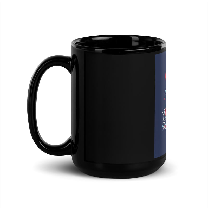 No Go Graffiti Doodle | Antisemitism | Black Glossy Mug