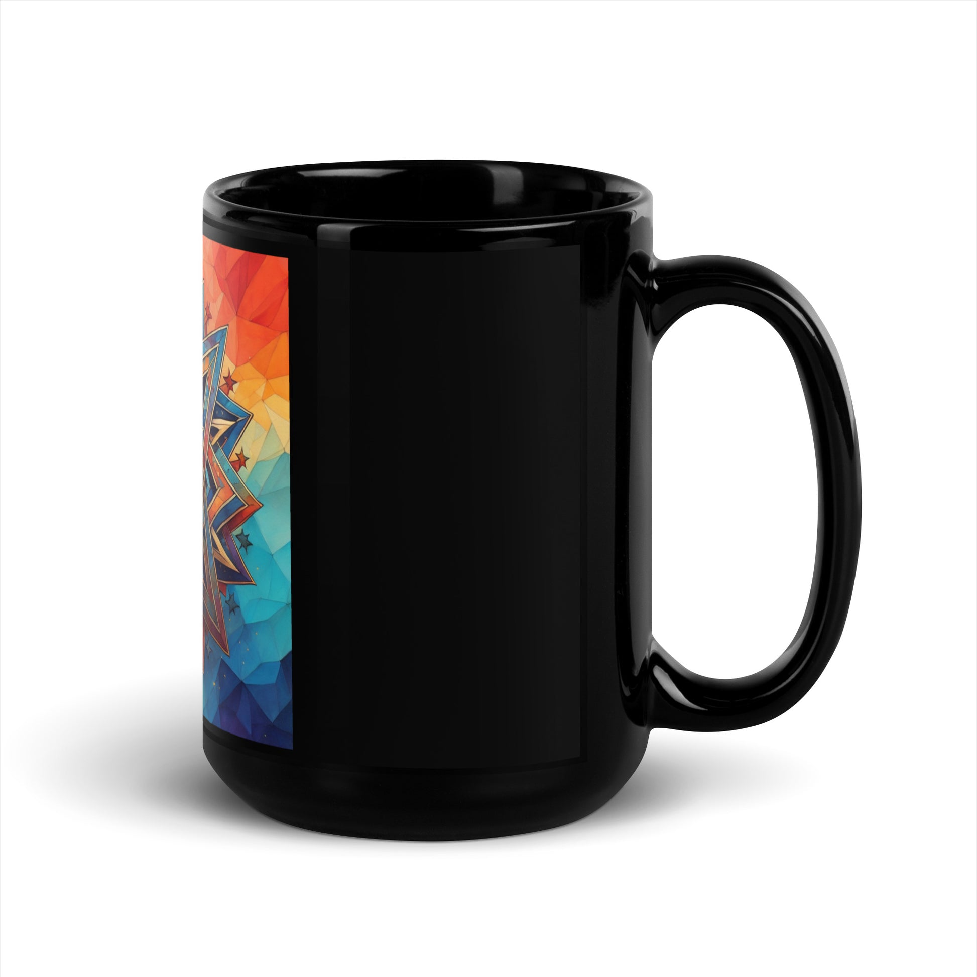 Vibrant Song | Star of David | Black Glossy Mug Jouparty