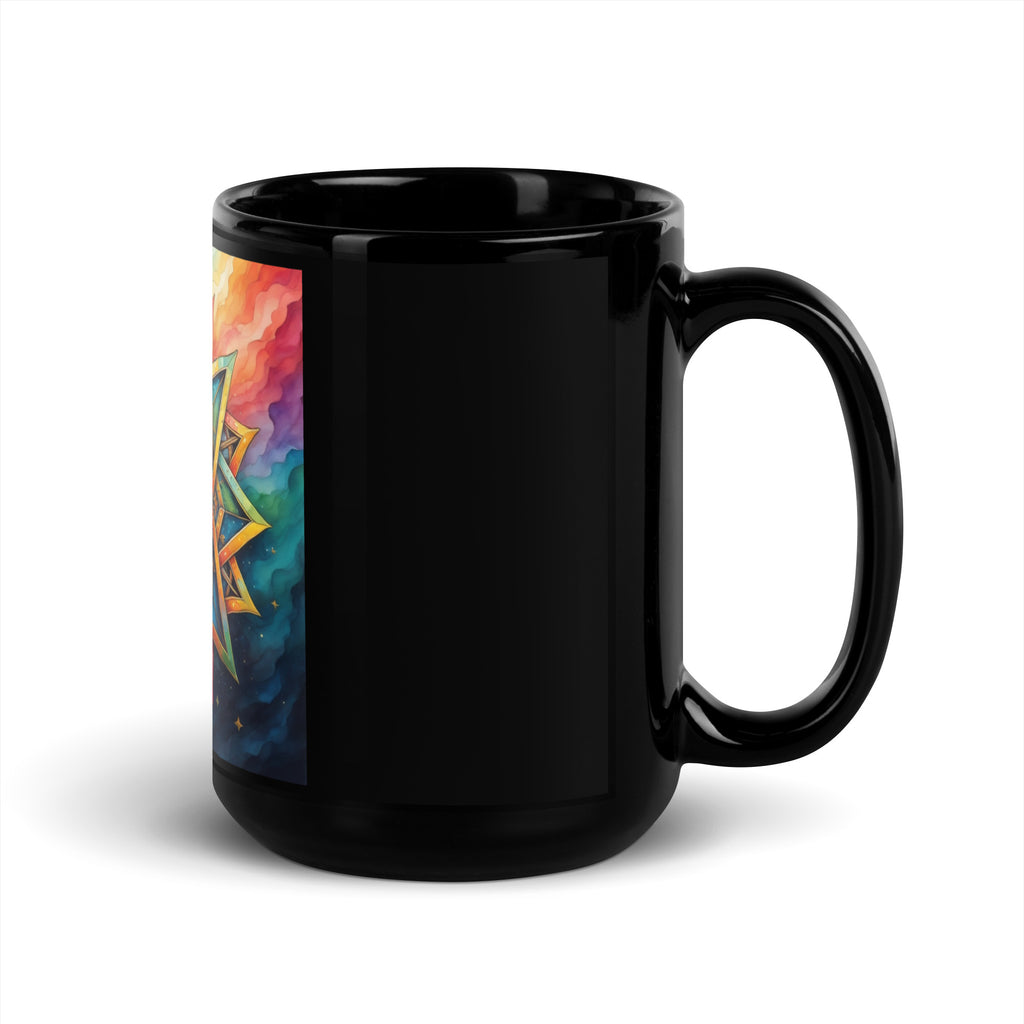 Vibrant Song | Star of David | Black Glossy Mug Jouparty