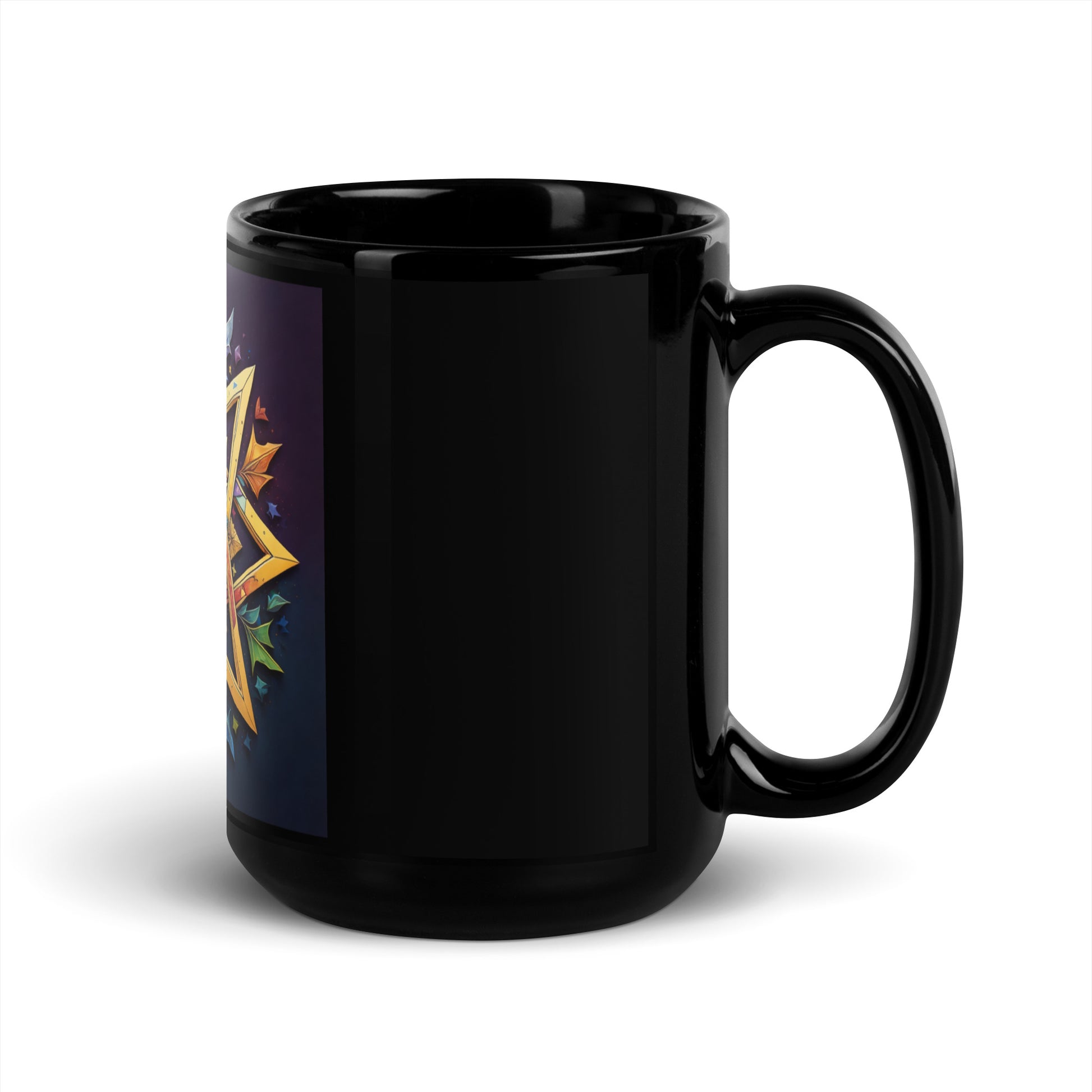 Vibrant Song | Star of David | Black Glossy Mug Jouparty