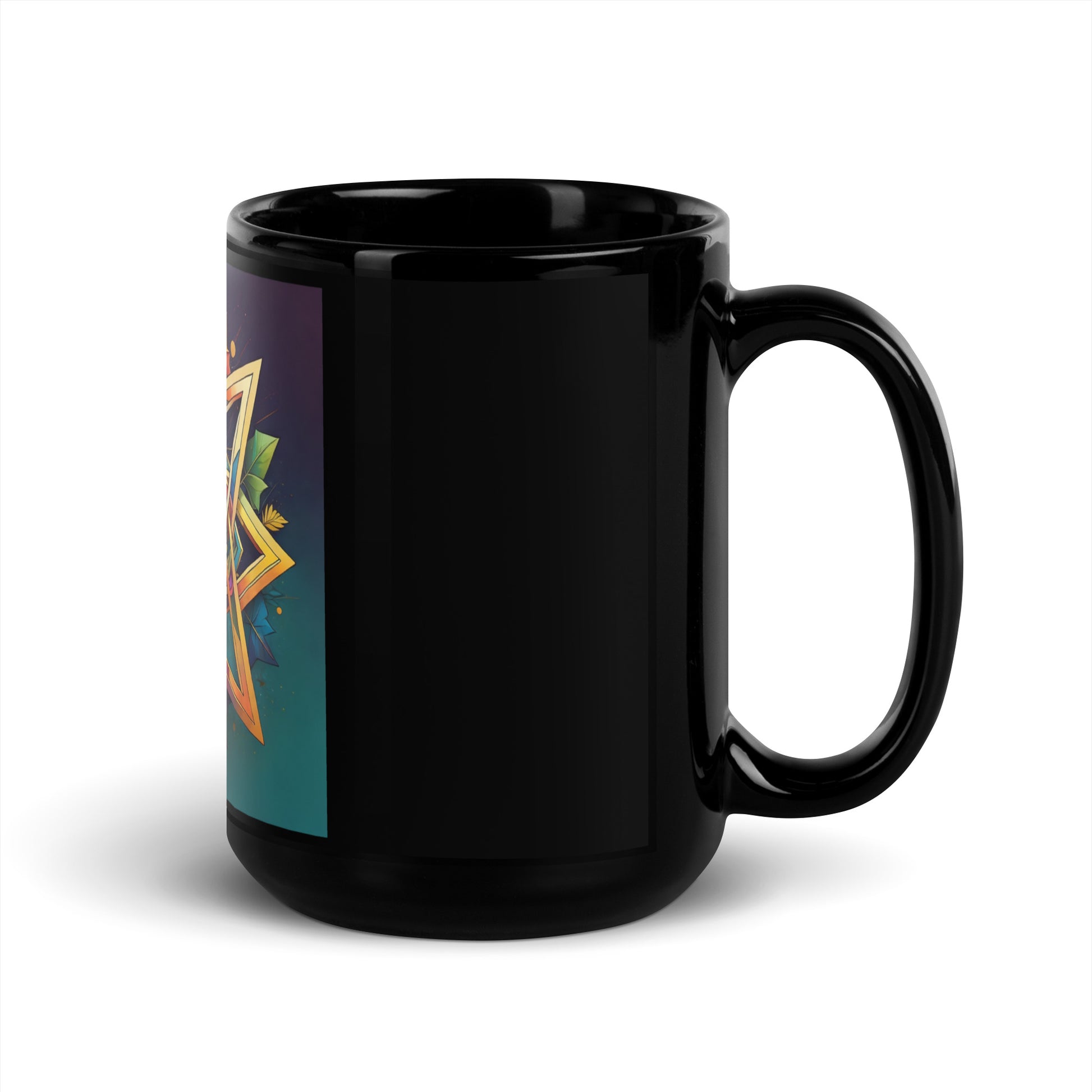 Vibrant Song | Star of David | Black Glossy Mug Jouparty