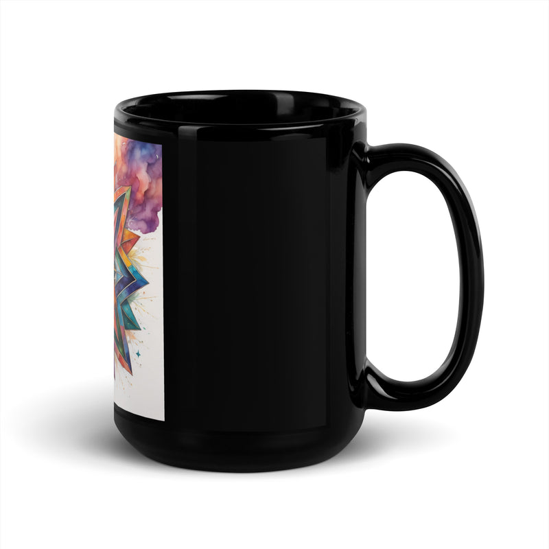 Vibrant Song | Star of David | Black Glossy Mug