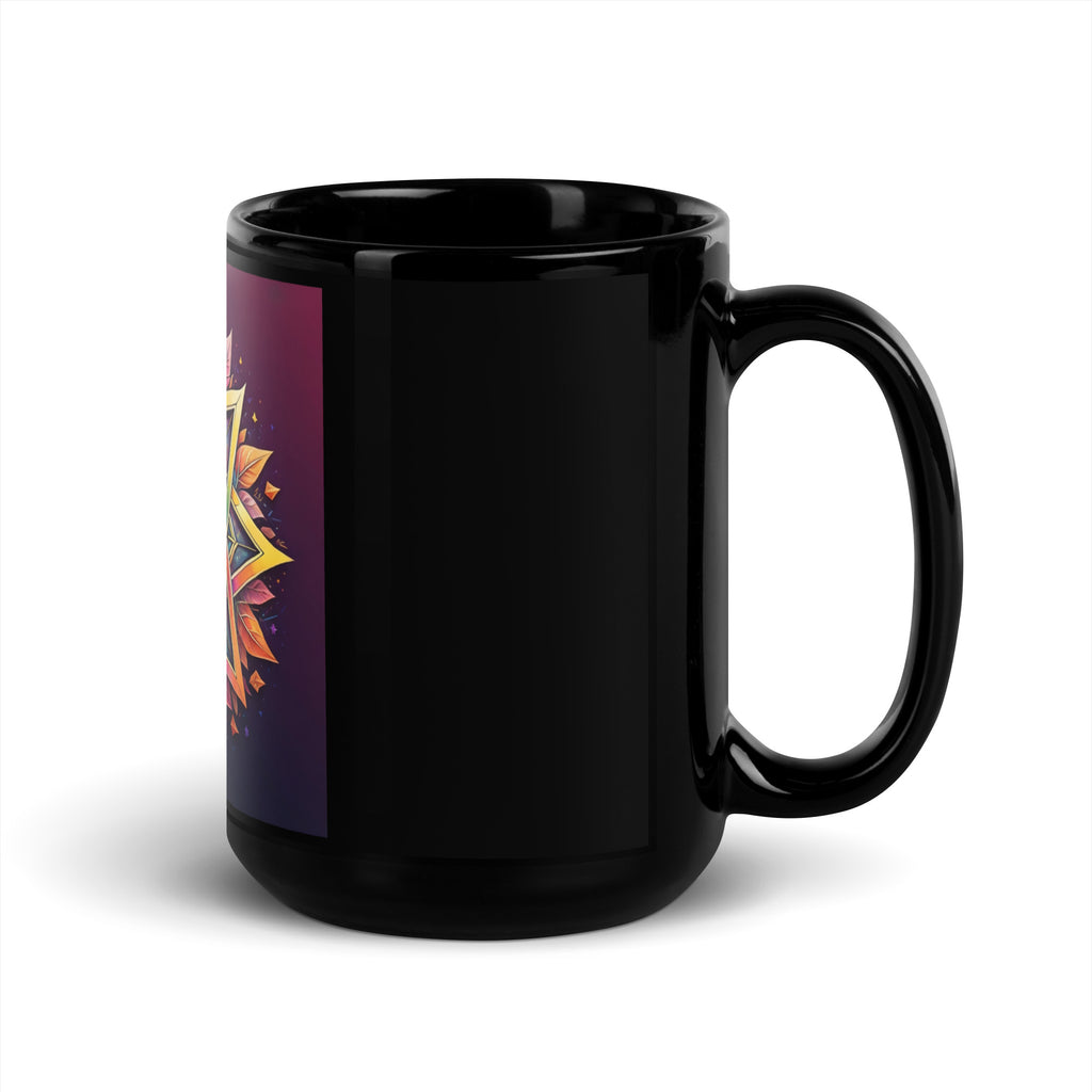 Vibrant Song | Star of David | Black Glossy Mug Jouparty