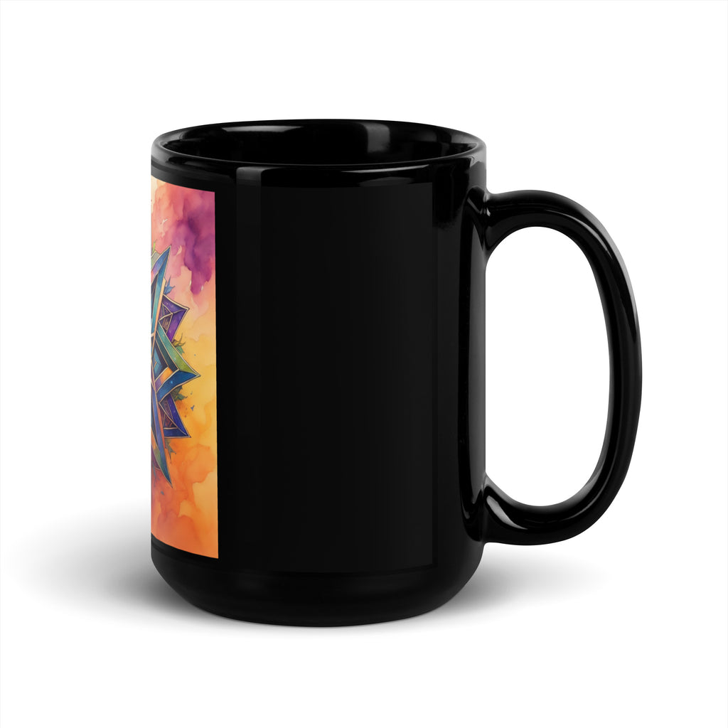 Vibrant Song | Star of David | Black Glossy Mug Jouparty