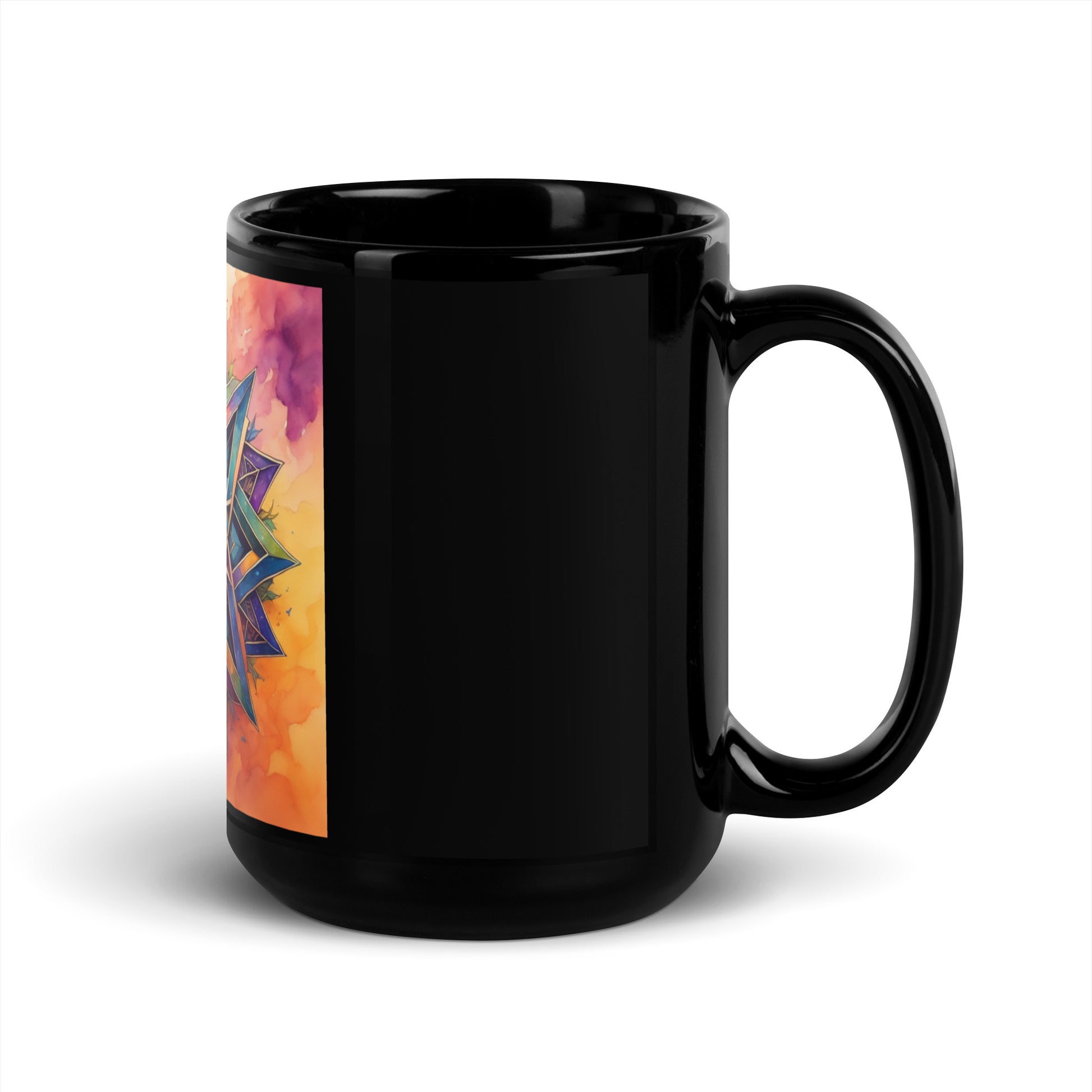 Vibrant Song | Star of David | Black Glossy Mug Jouparty