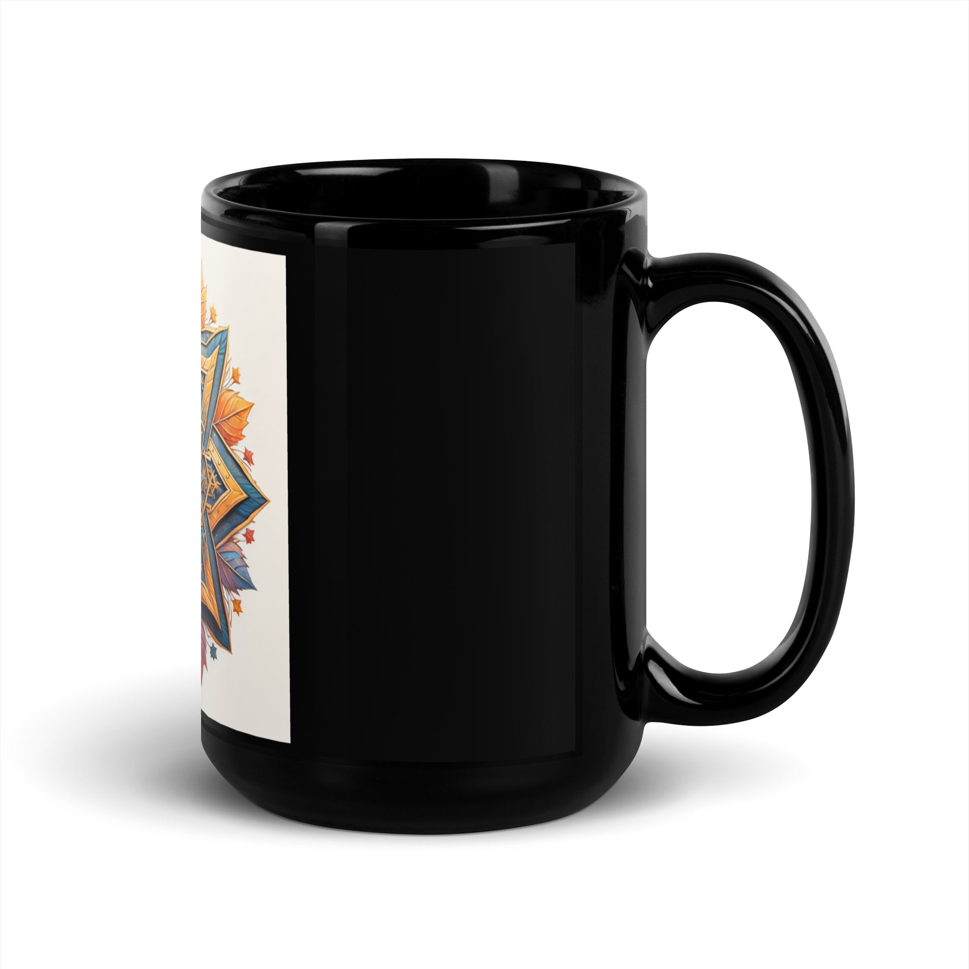 Vibrant Song | Star of David | Black Glossy Mug Jouparty