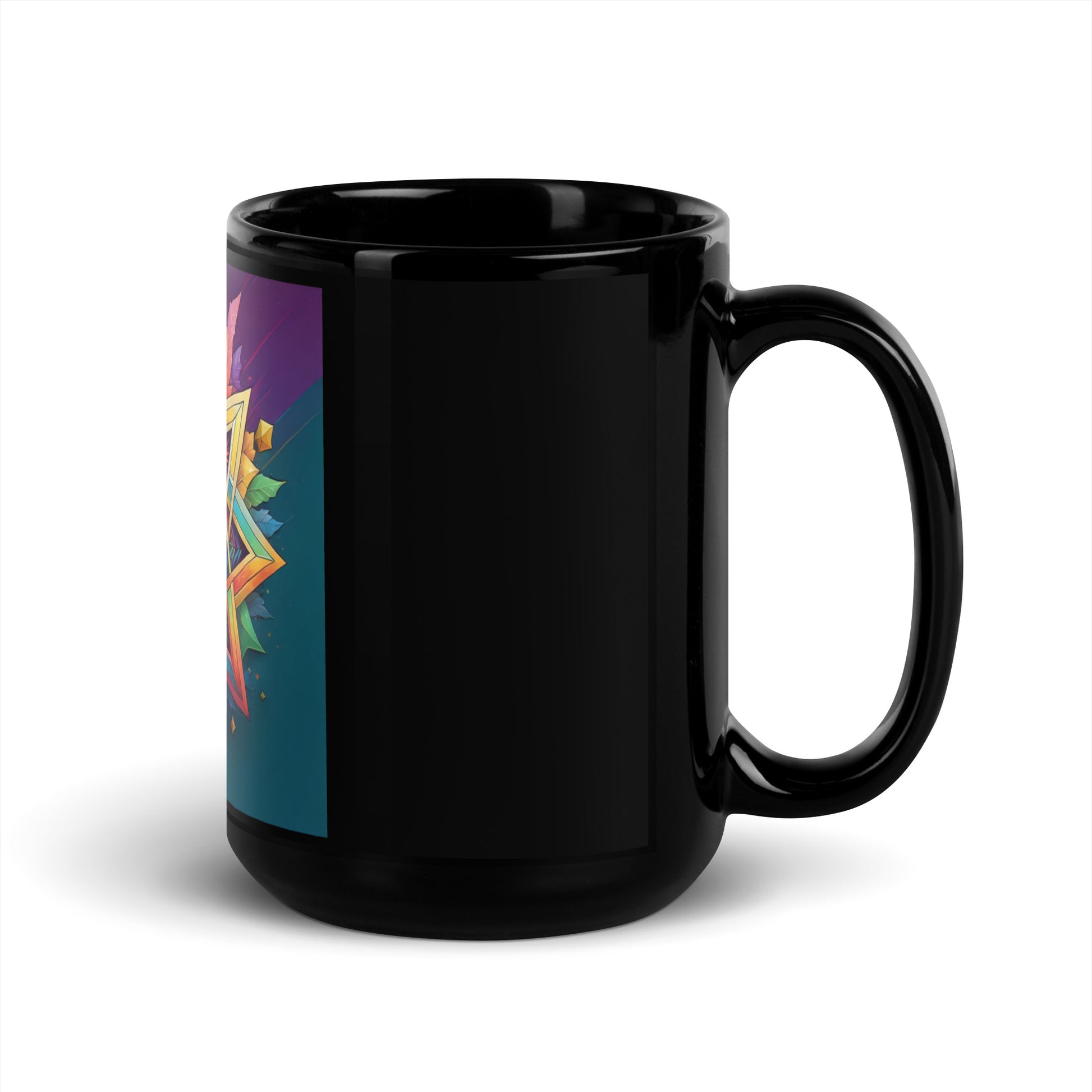 Vibrant Song | Star of David | Black Glossy Mug