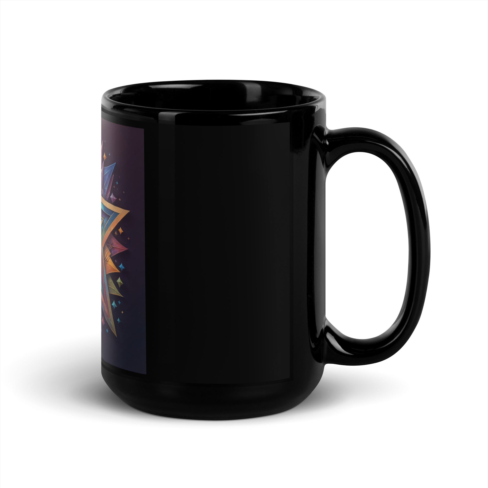 Vibrant Song | Star of David | Black Glossy Mug Jouparty