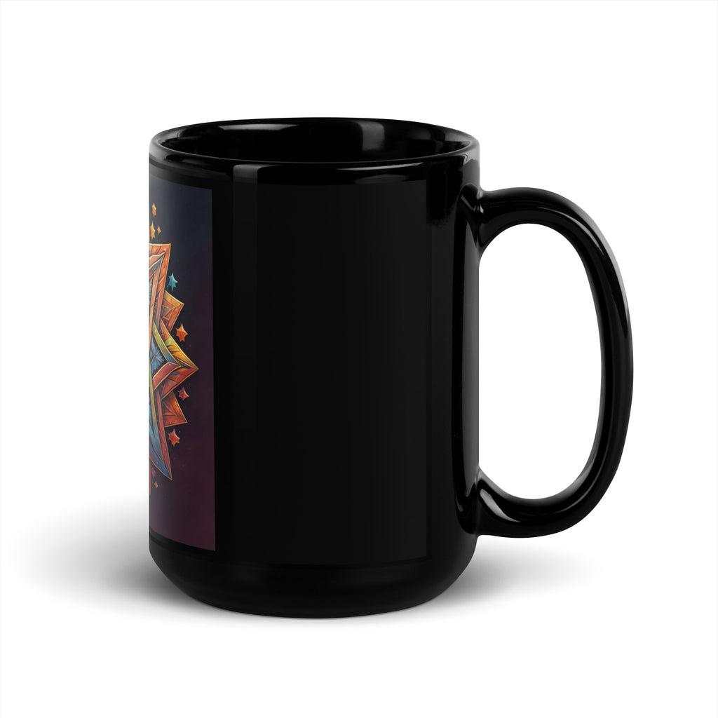 Vibrant Song | Star of David | Black Glossy Mug Jouparty