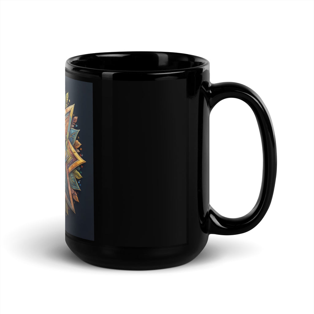 Vibrant Song | Star of David | Black Glossy Mug Jouparty