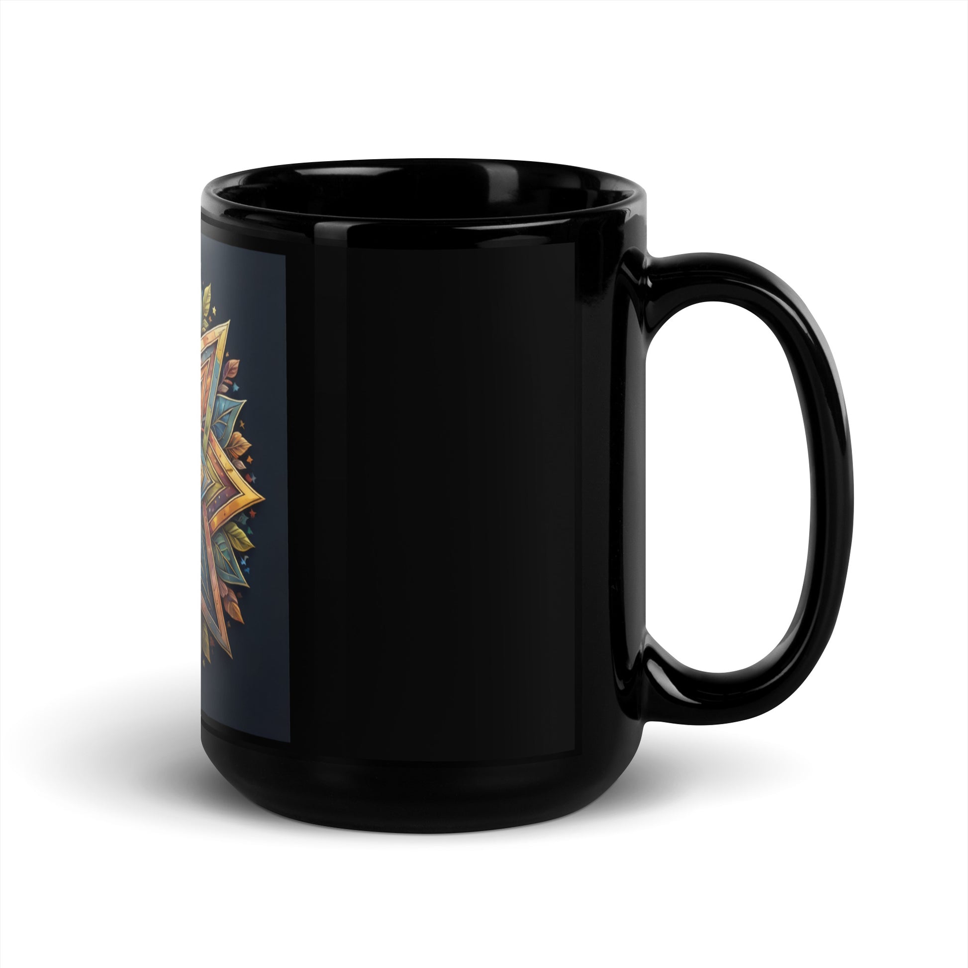 Vibrant Song | Star of David | Black Glossy Mug Jouparty