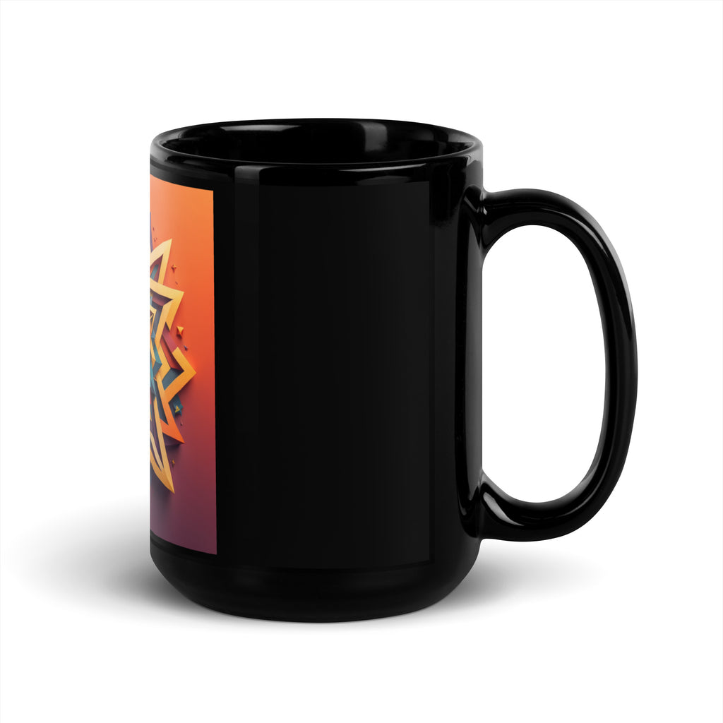 Vibrant Song | Star of David | Black Glossy Mug Jouparty