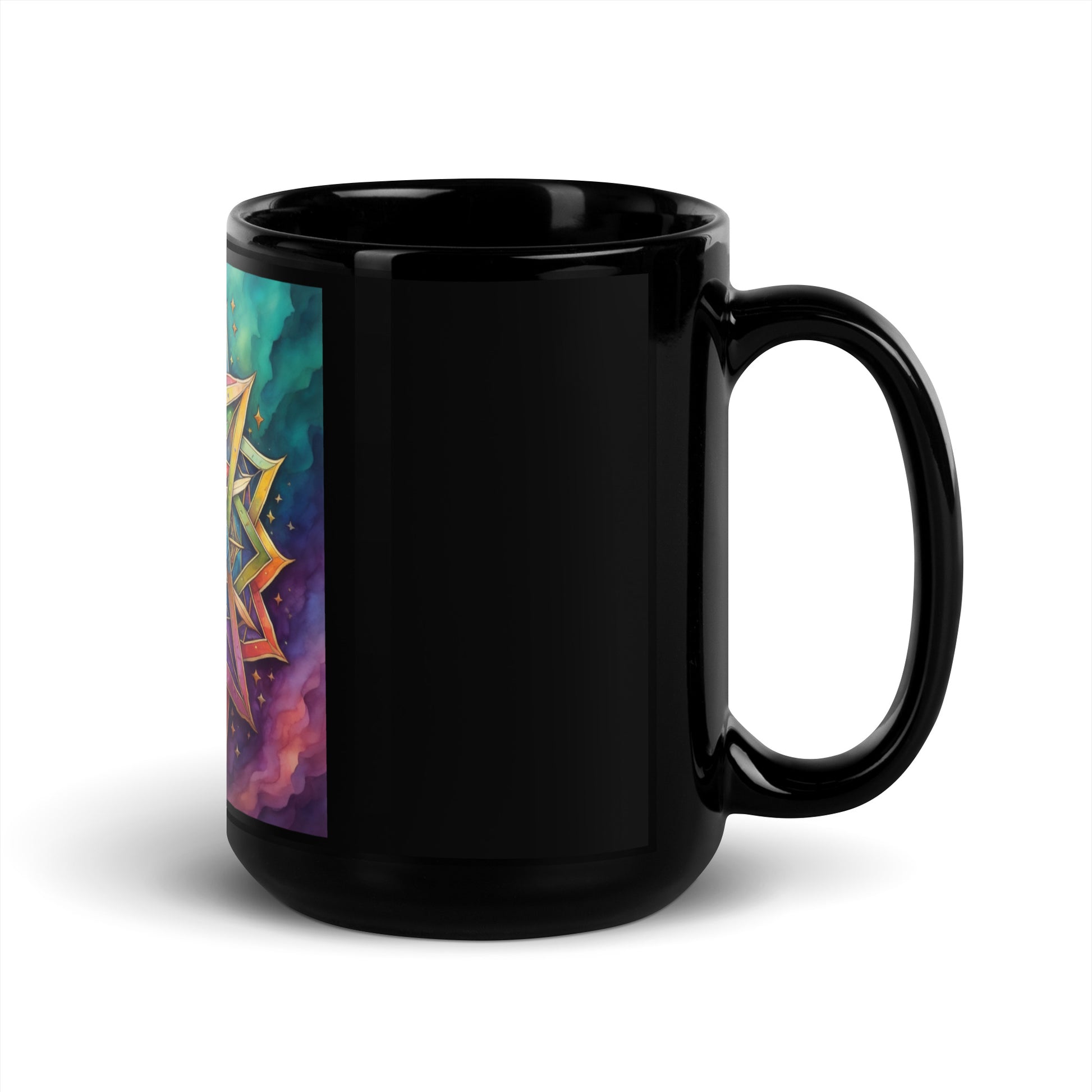 Vibrant Song | Star of David | Black Glossy Mug Jouparty