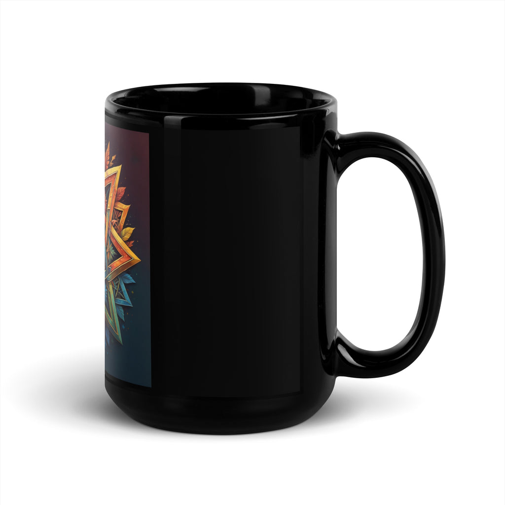 Vibrant Song | Star of David | Black Glossy Mug Jouparty