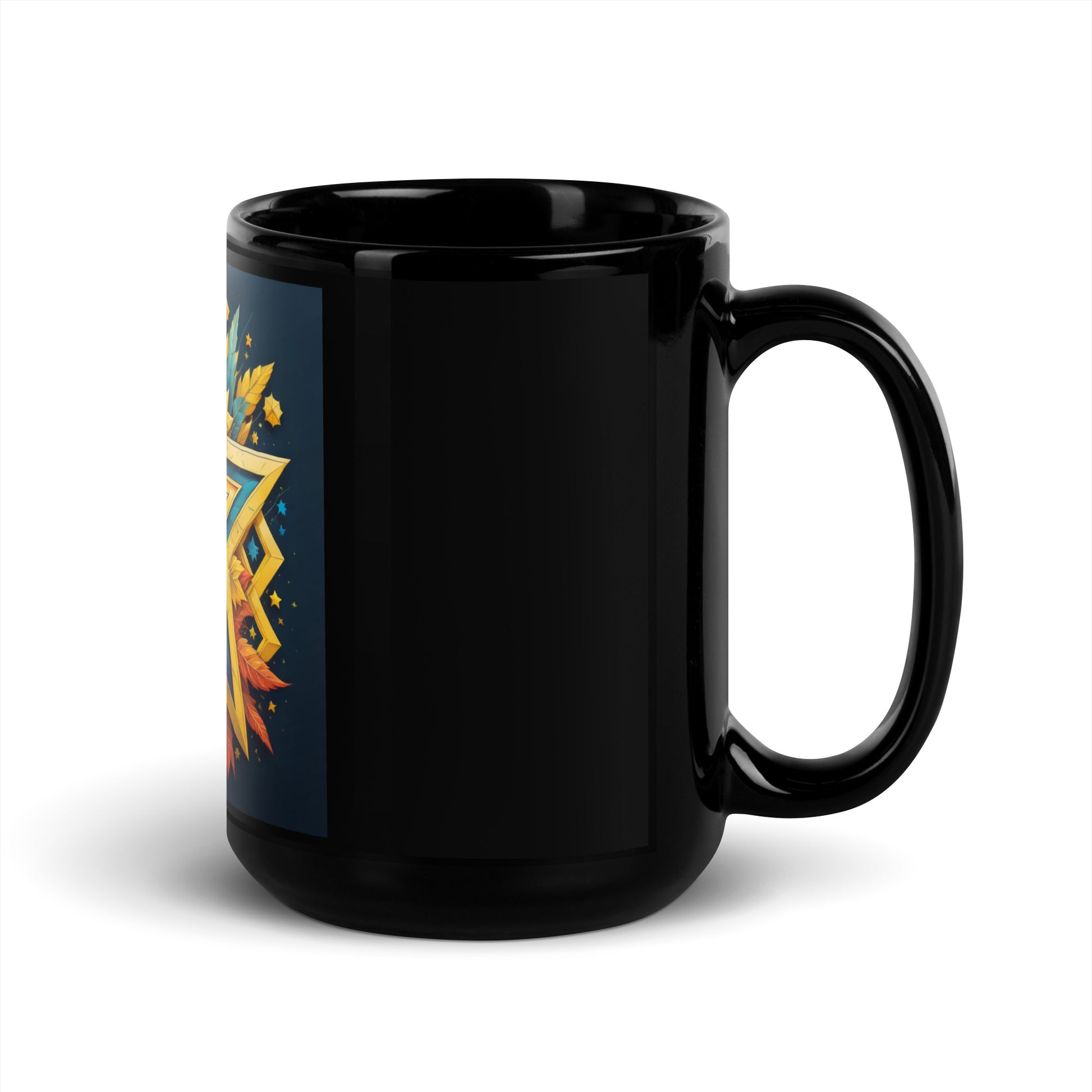 Vibrant Song | Star of David | Black Glossy Mug Jouparty