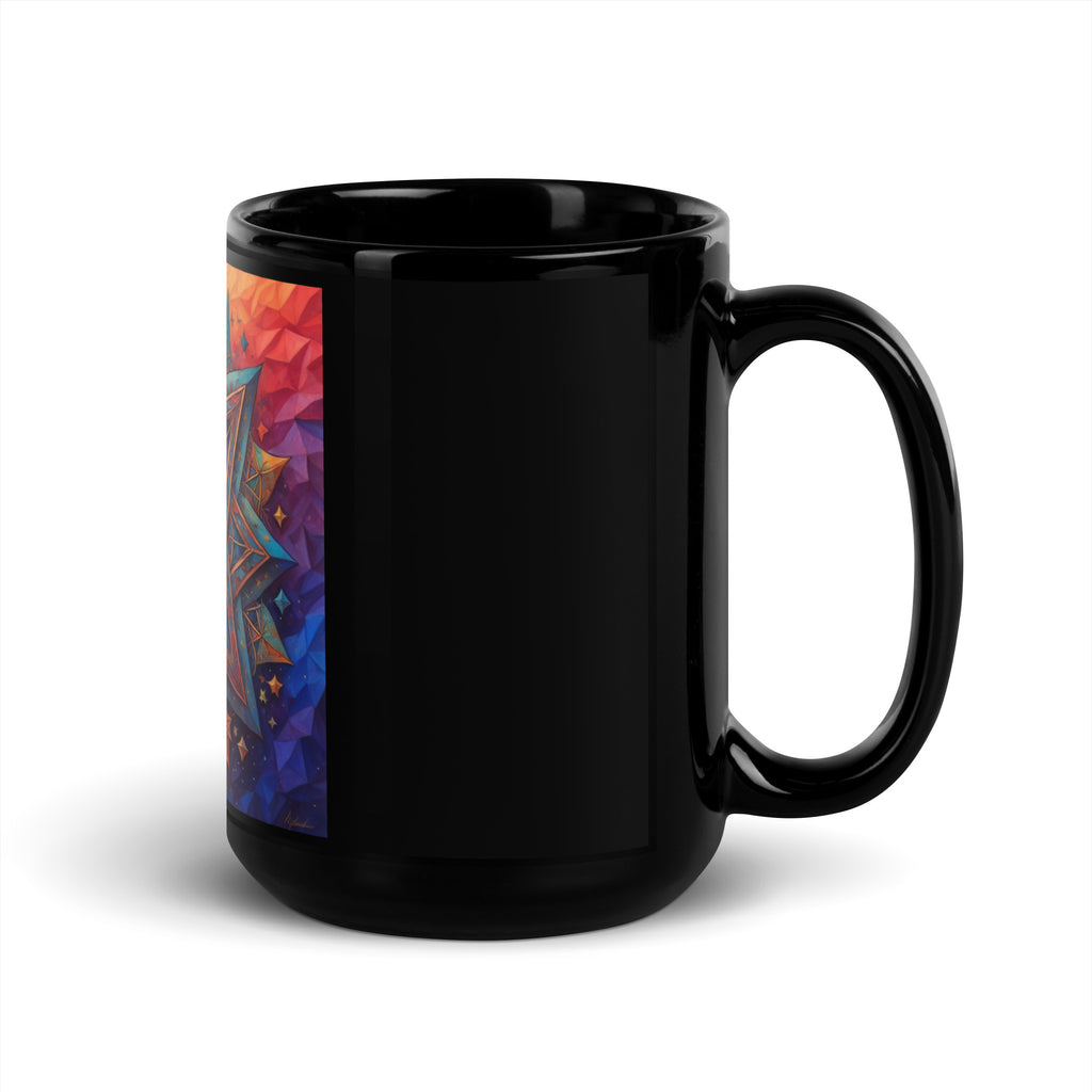 Vibrant Song | Star of David | Black Glossy Mug Jouparty