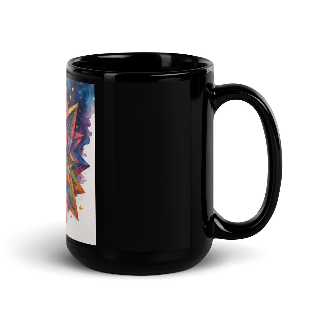 Vibrant Song | Star of David | Black Glossy Mug Jouparty