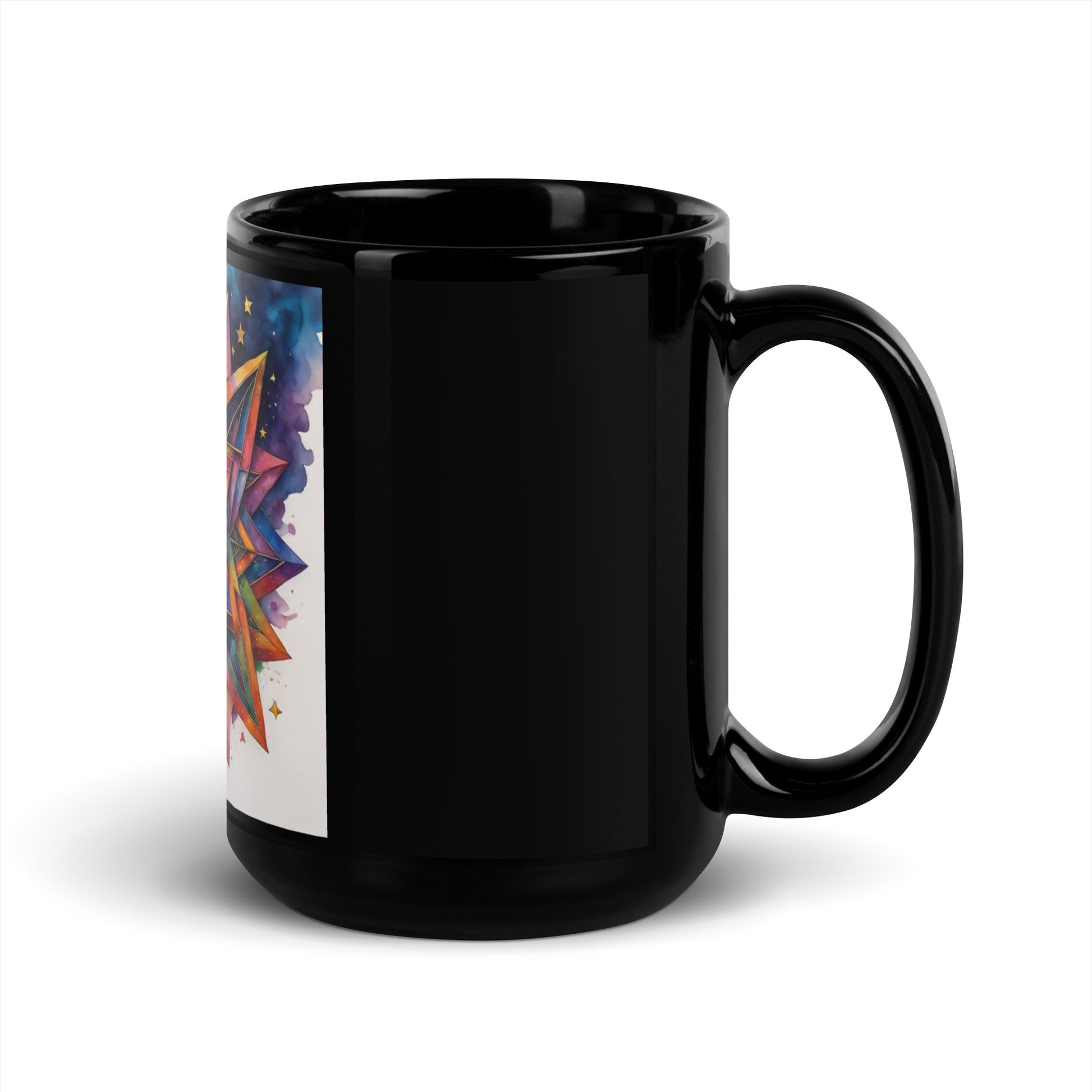 Vibrant Song | Star of David | Black Glossy Mug Jouparty