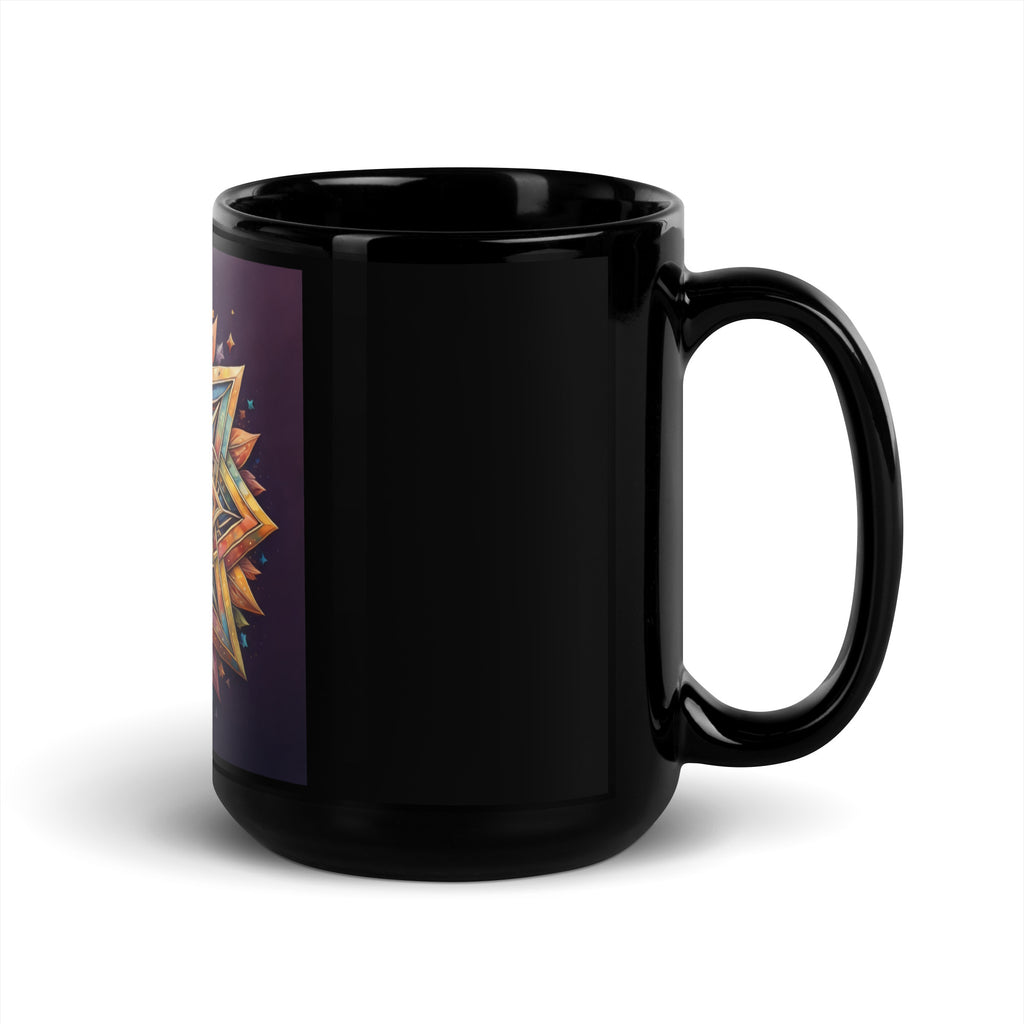 Vibrant Song | Star of David | Black Glossy Mug Jouparty