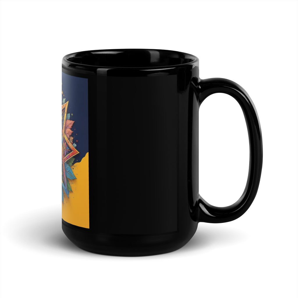 Vibrant Song | Star of David | Black Glossy Mug Jouparty