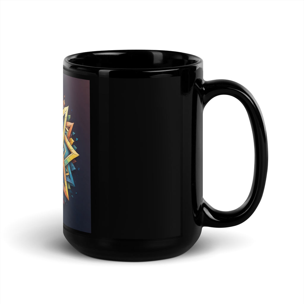 Vibrant Song | Star of David | Black Glossy Mug Jouparty