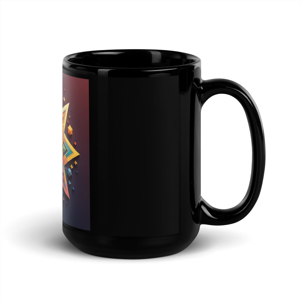 Vibrant Song | Star of David | Black Glossy Mug Jouparty
