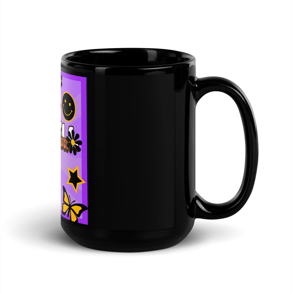 We Will Dance | Retro-Purple Style | Black Glossy Mug Jouparty