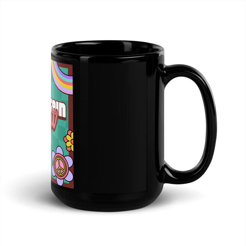 Never Again | Retro-Green Style | Black Glossy Mug