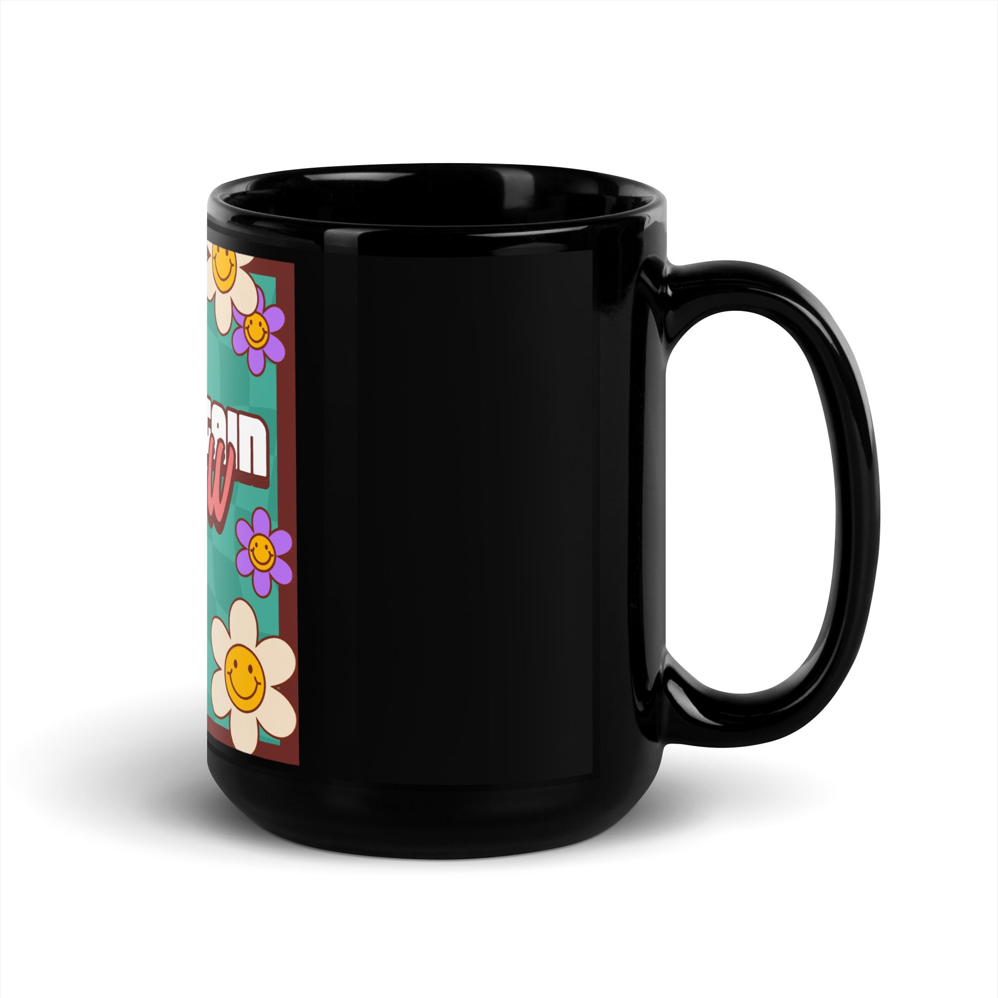 Never Again | Retro-Green Style | Black Glossy Mug