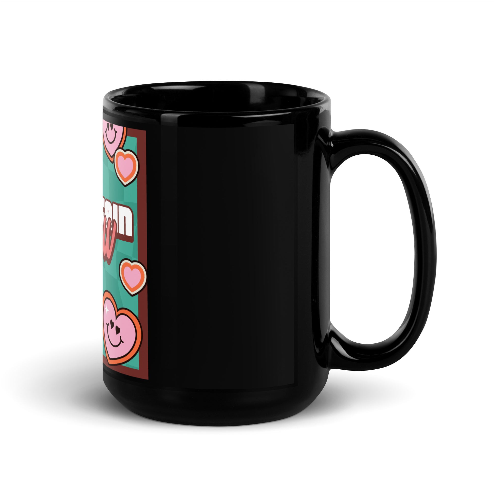 Never Again | Retro-Green Style | Black Glossy Mug Jouparty