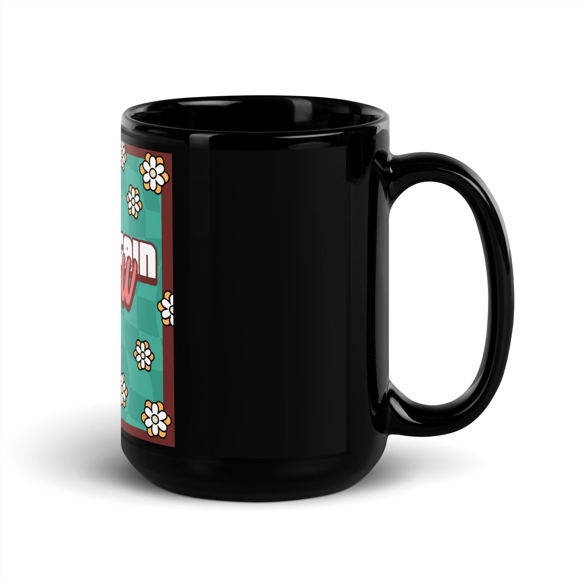 Never Again | Retro-Green Style | Black Glossy Mug